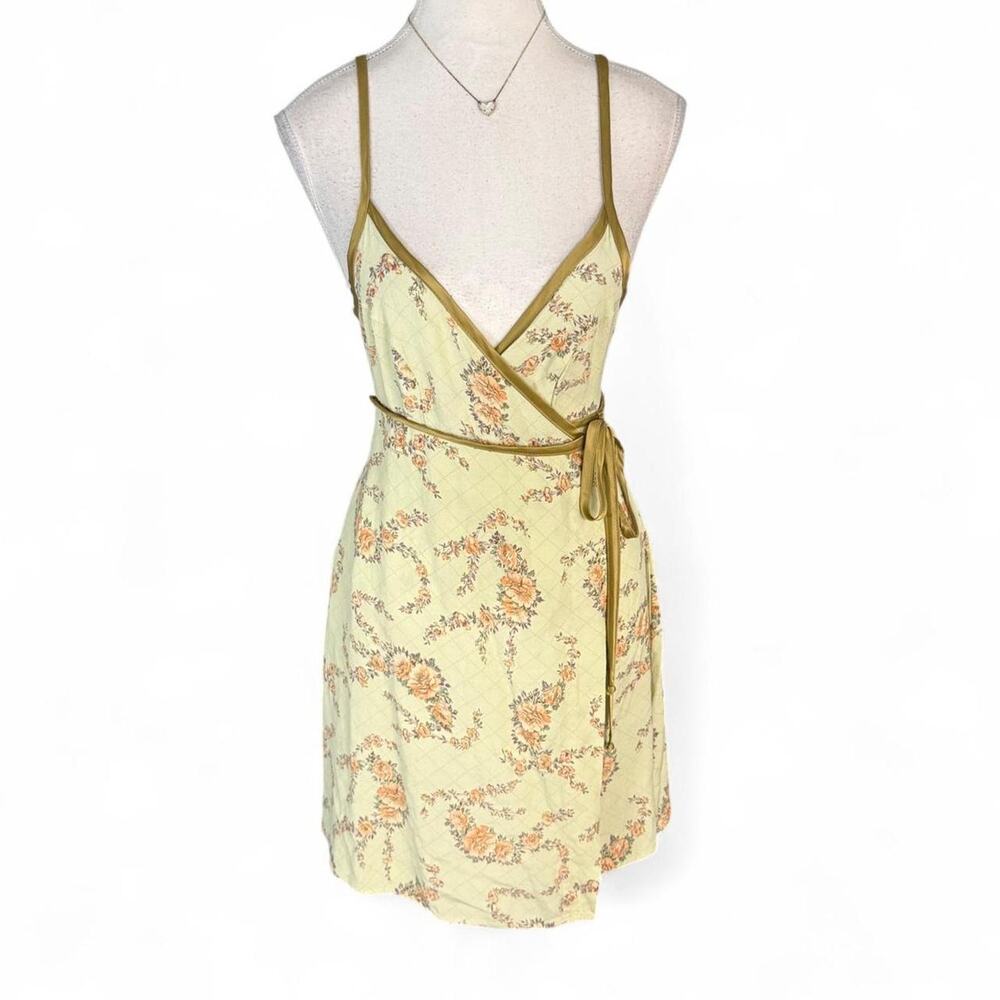 Roxy Y2K BabyDoll Mini wrap dress so cute with belted detail size small